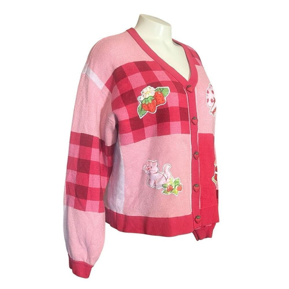Strawberry Shortcake Button Down Patchwork Gingha… - image 3